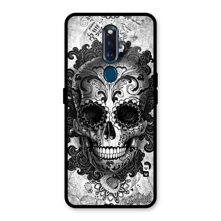 Floral Ghost Glass Back Case for Oppo F11 Pro
