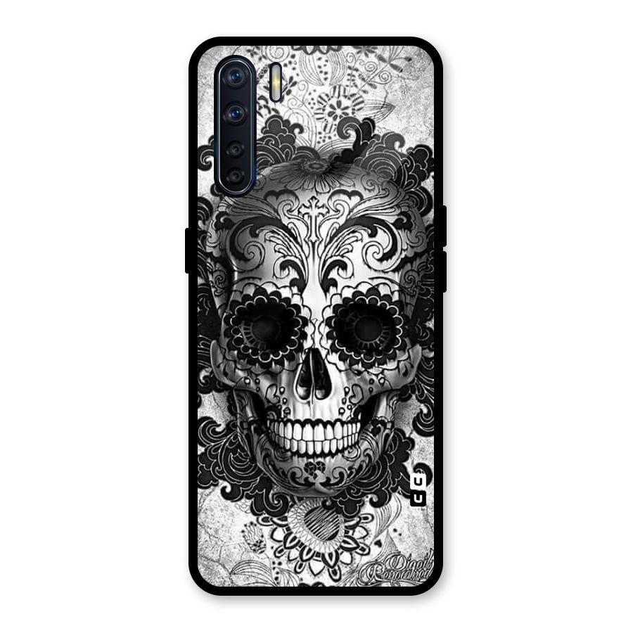 Floral Ghost Glass Back Case for Oppo F15
