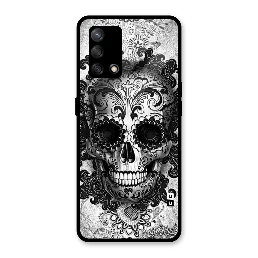 Floral Ghost Glass Back Case for Oppo F19