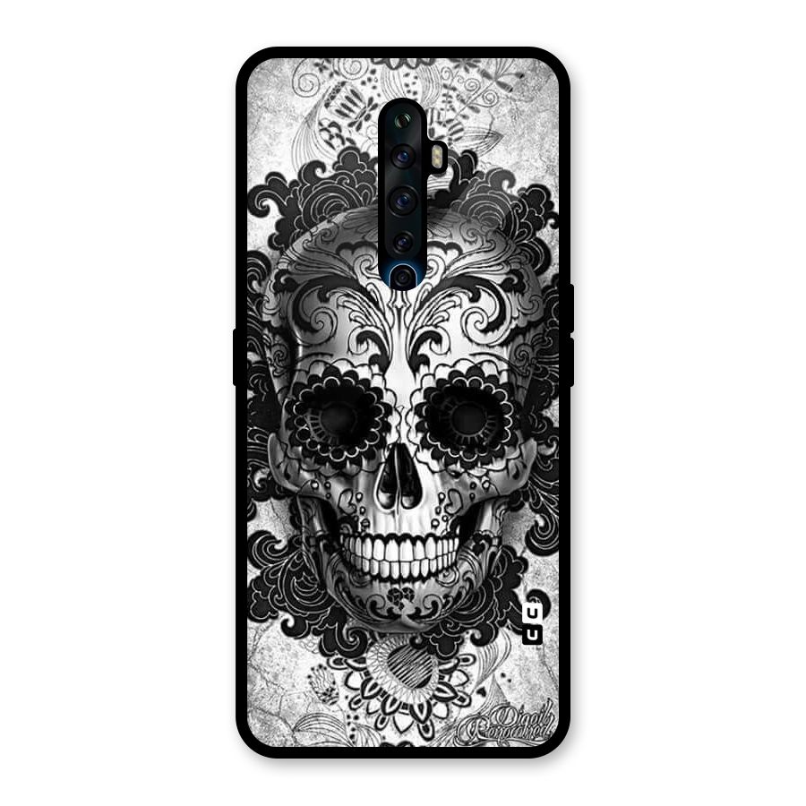 Floral Ghost Glass Back Case for Oppo Reno2 F