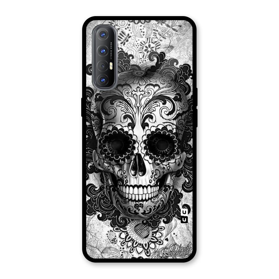 Floral Ghost Glass Back Case for Oppo Reno3 Pro