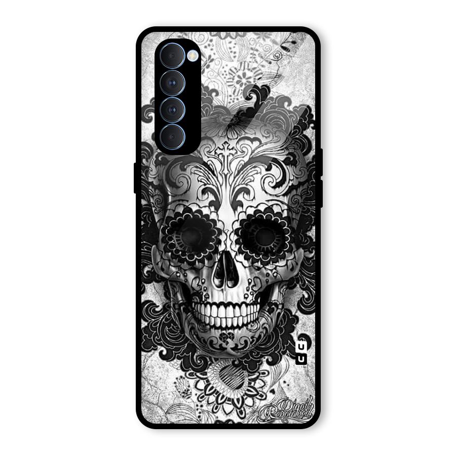 Floral Ghost Glass Back Case for Oppo Reno4 Pro