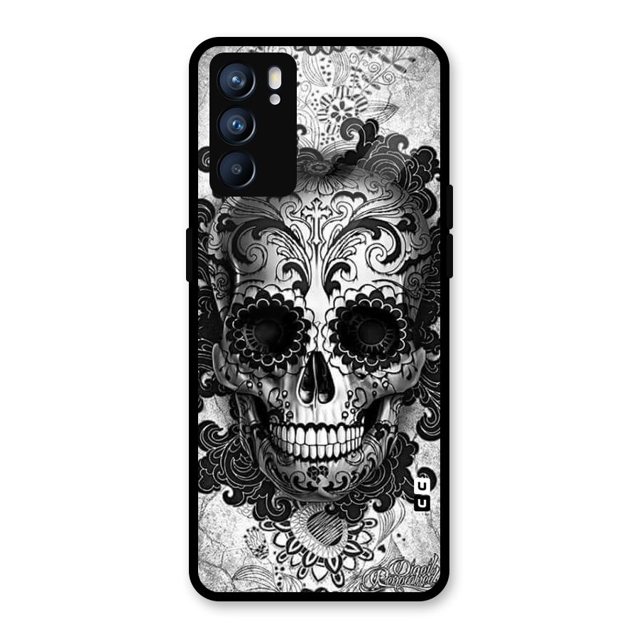Floral Ghost Glass Back Case for Oppo Reno6 5G