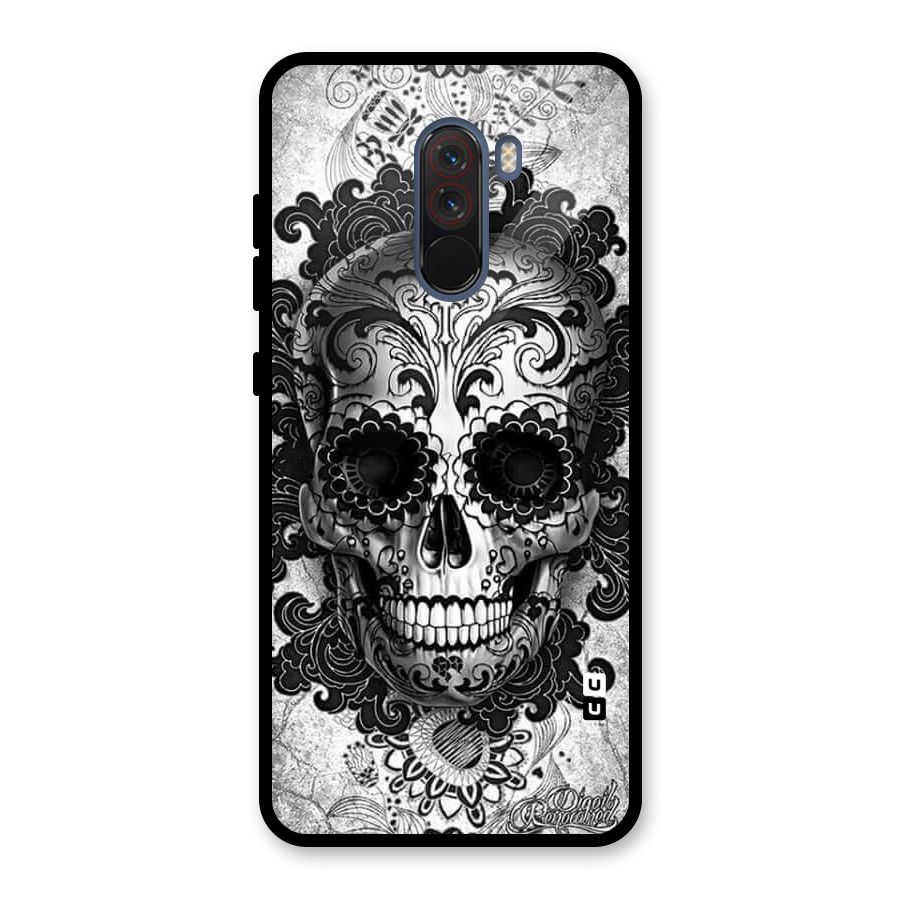 Floral Ghost Glass Back Case for Poco F1