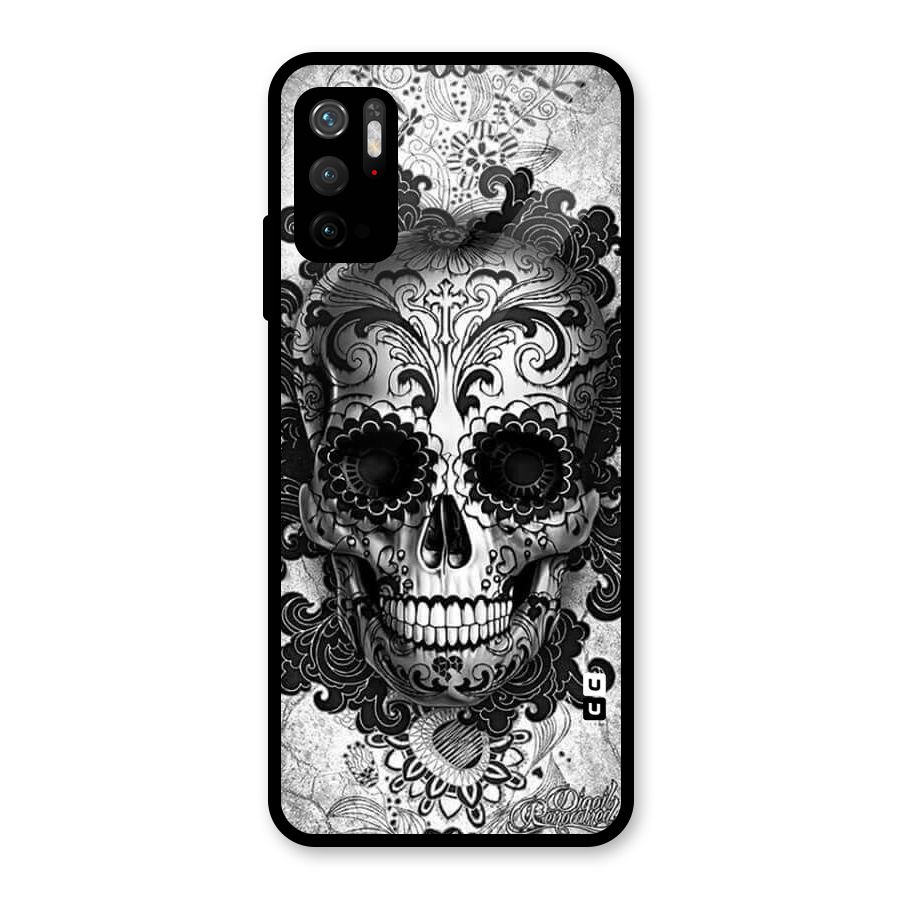 Floral Ghost Glass Back Case for Poco M3 Pro 5G