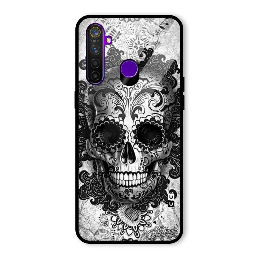Floral Ghost Glass Back Case for Realme 5 Pro