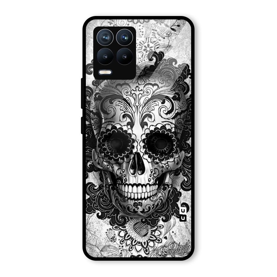 Floral Ghost Glass Back Case for Realme 8 Pro