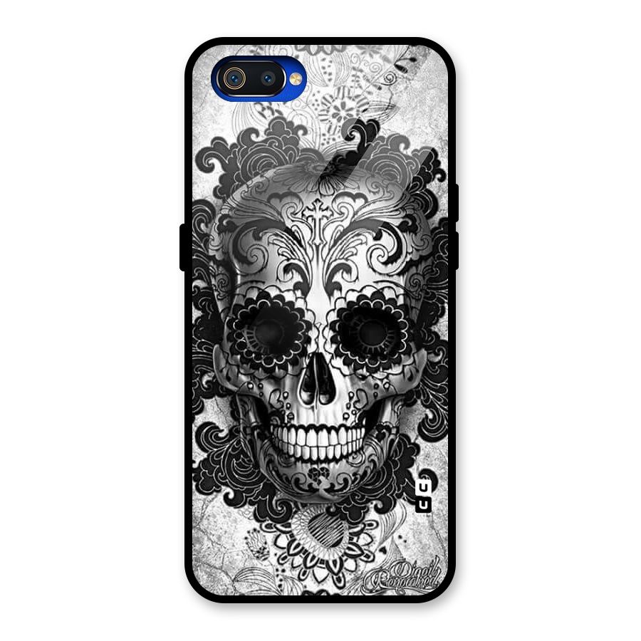 Floral Ghost Glass Back Case for Realme C2