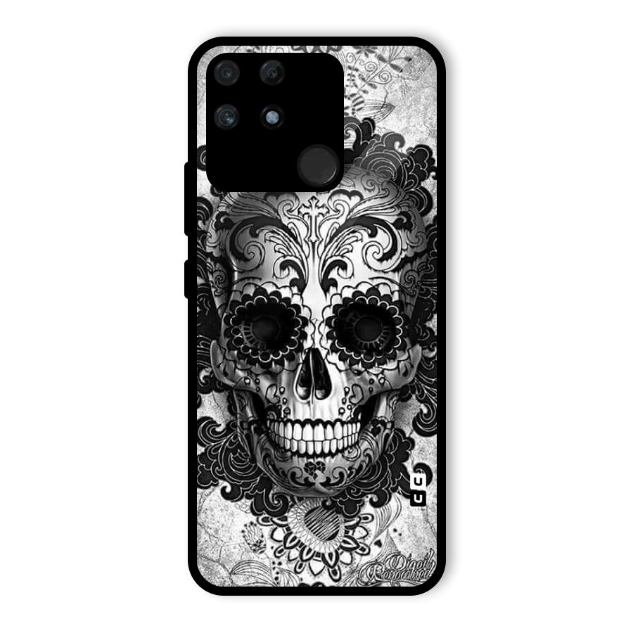 Floral Ghost Glass Back Case for Realme Narzo 50A