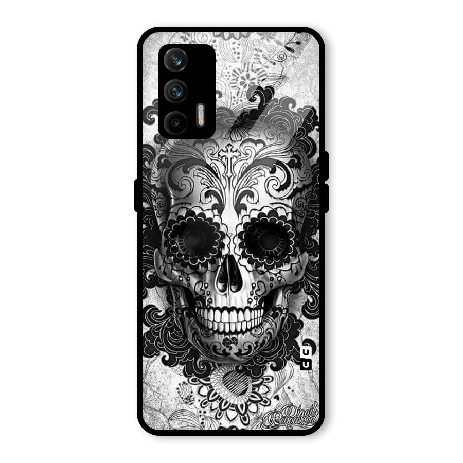 Floral Ghost Glass Back Case for Realme X7 Max