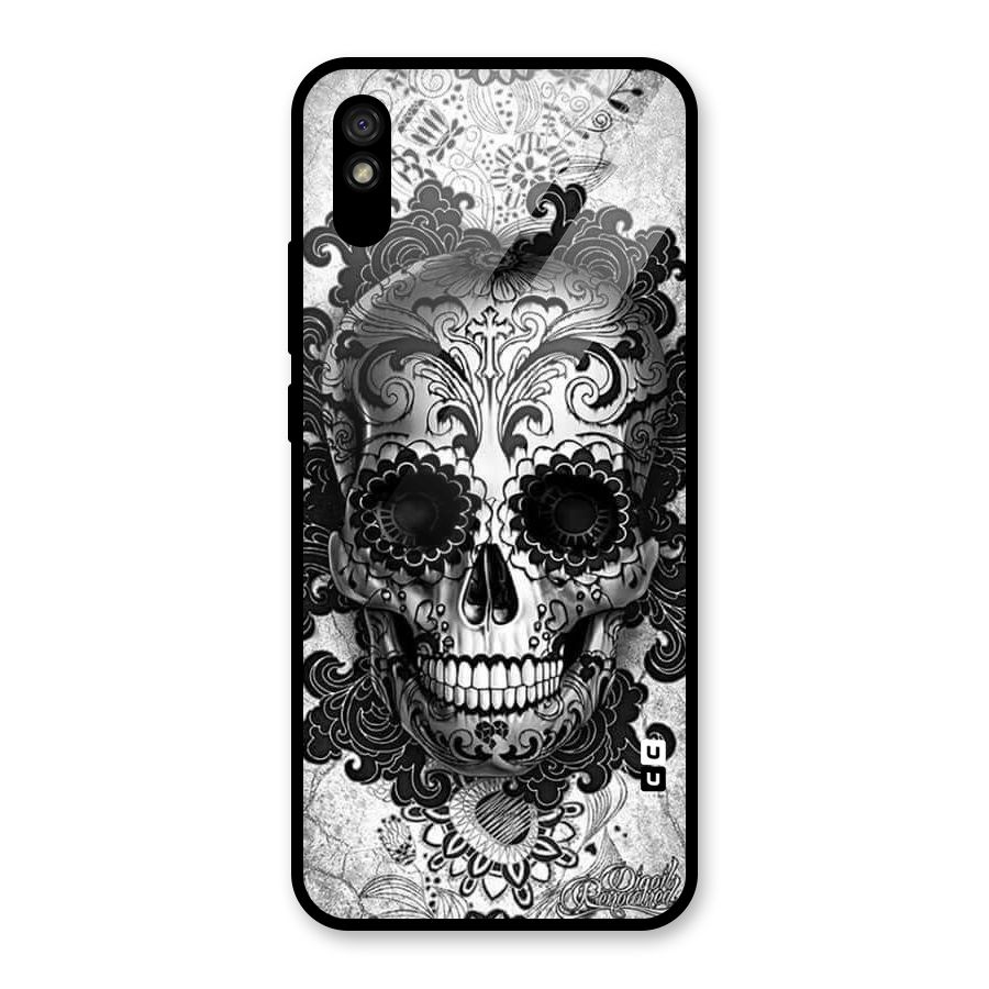 Floral Ghost Glass Back Case for Redmi 9A