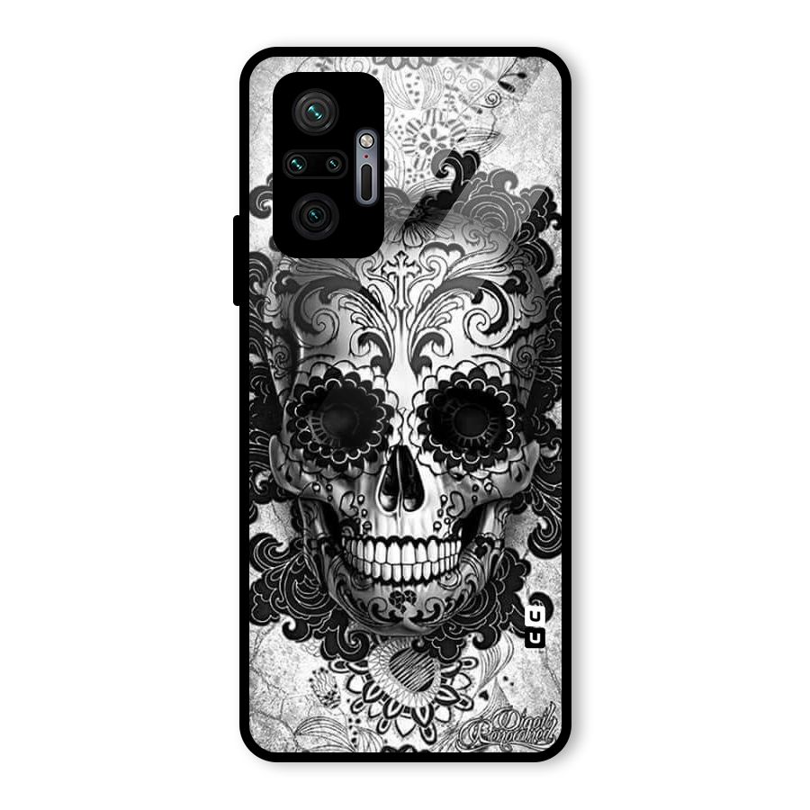 Floral Ghost Glass Back Case for Redmi Note 10 Pro Max