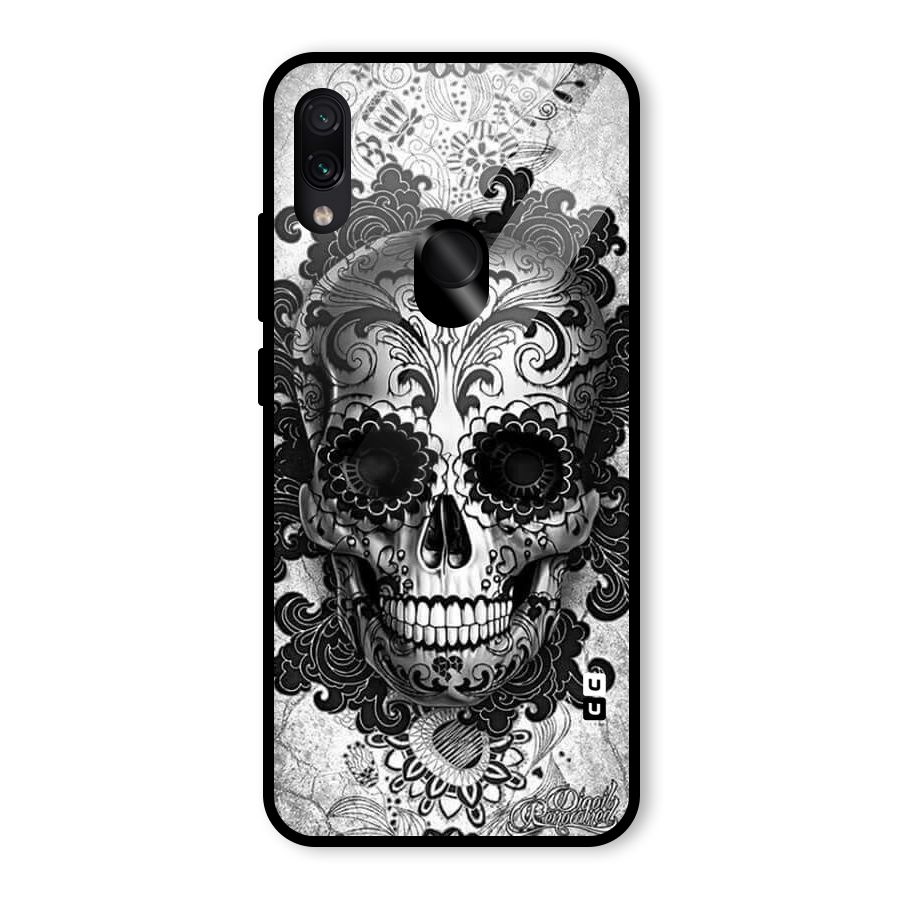 Floral Ghost Glass Back Case for Redmi Note 7S