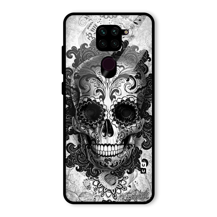Floral Ghost Glass Back Case for Redmi Note 9