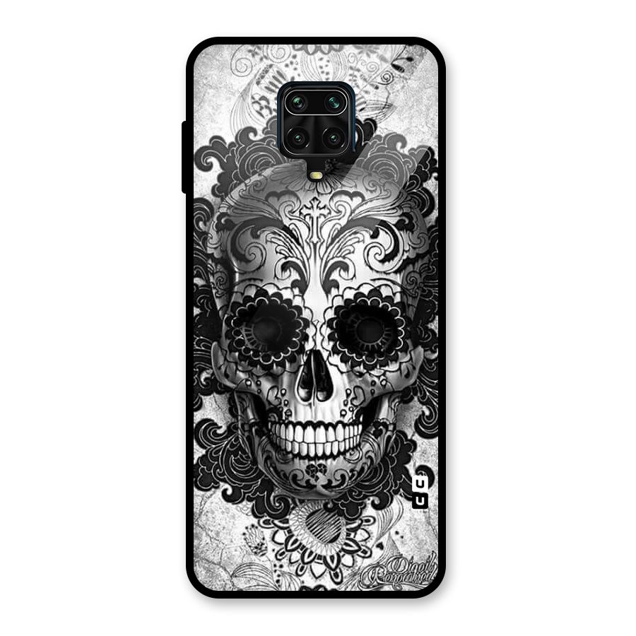 Floral Ghost Glass Back Case for Redmi Note 9 Pro
