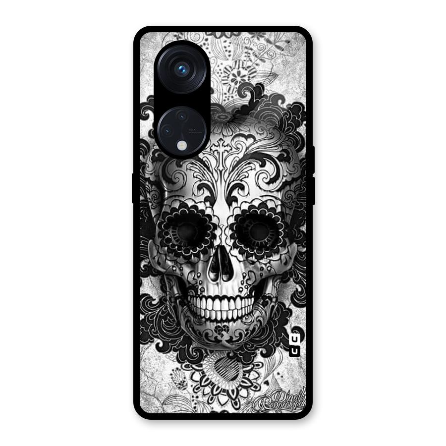 Floral Ghost Glass Back Case for Reno8 T 5G
