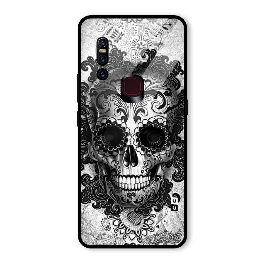 Floral Ghost Glass Back Case for Vivo V15