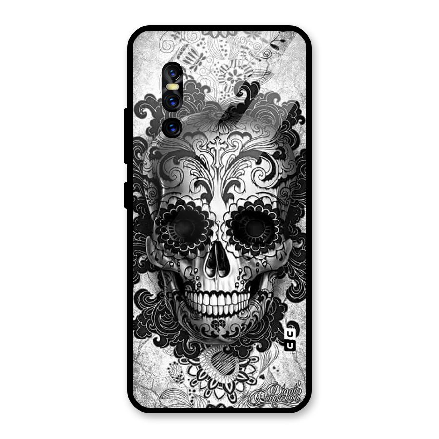 Floral Ghost Glass Back Case for Vivo V15 Pro