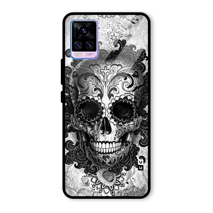 Floral Ghost Glass Back Case for Vivo V20 Pro