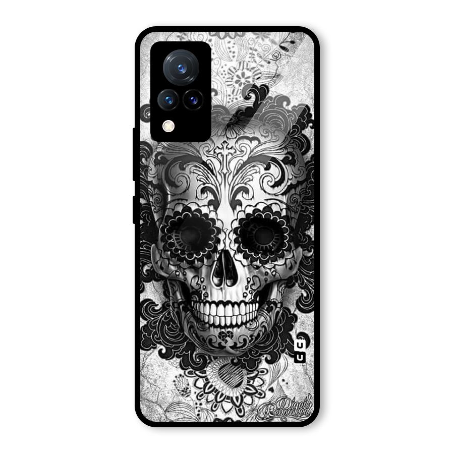 Floral Ghost Glass Back Case for Vivo V21 5G