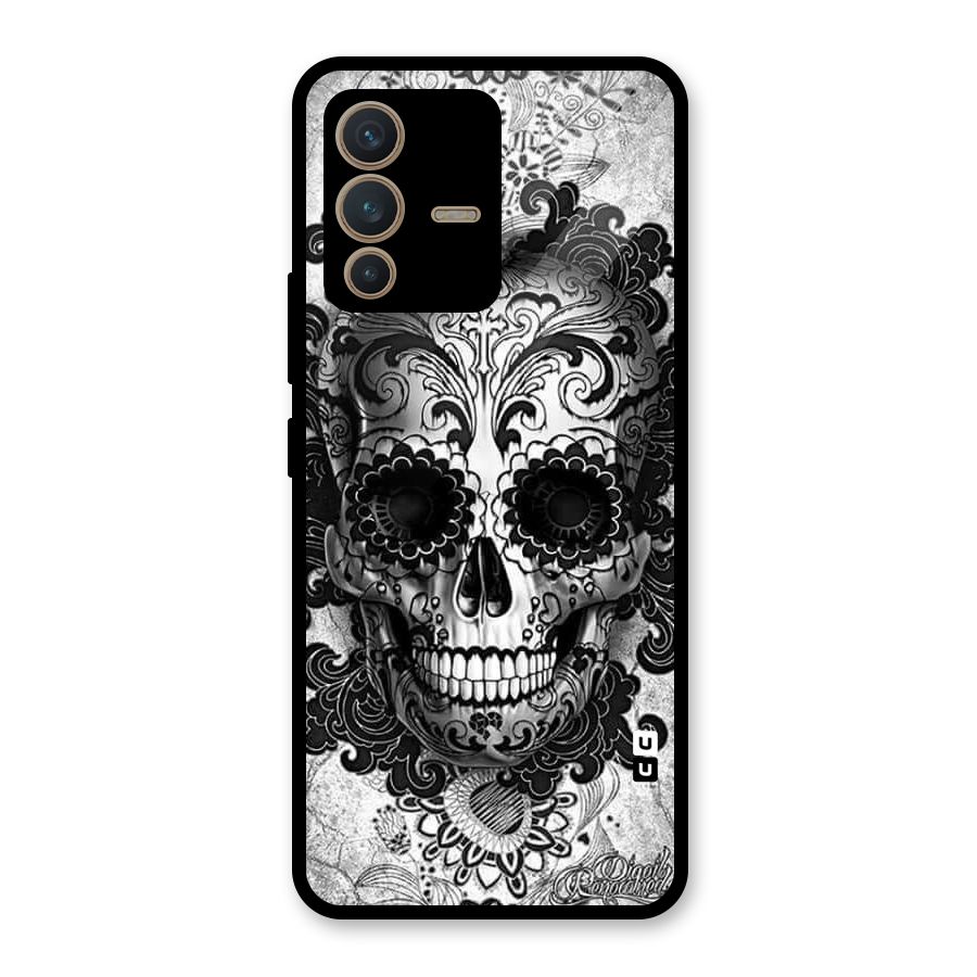 Floral Ghost Glass Back Case for Vivo V23 5G