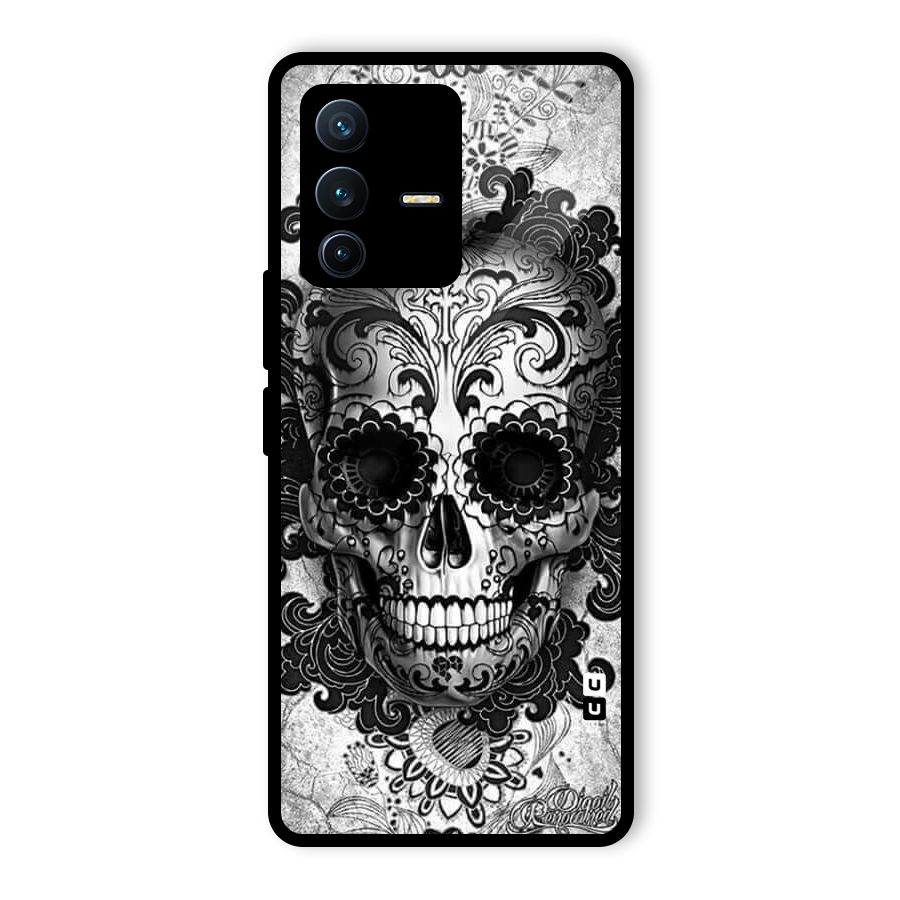 Floral Ghost Glass Back Case for Vivo V23 Pro