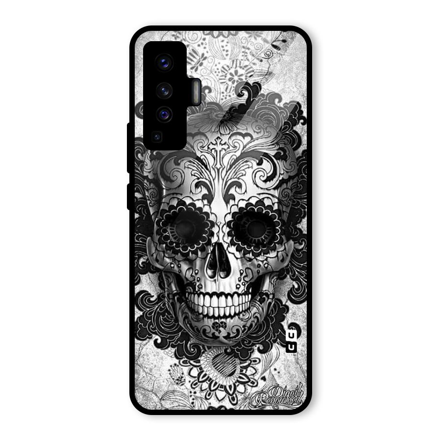 Floral Ghost Glass Back Case for Vivo X50