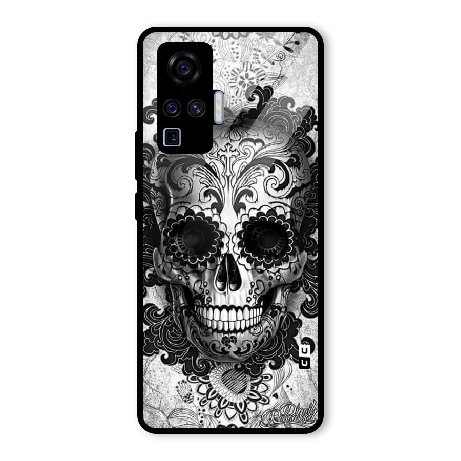 Floral Ghost Glass Back Case for Vivo X50 Pro