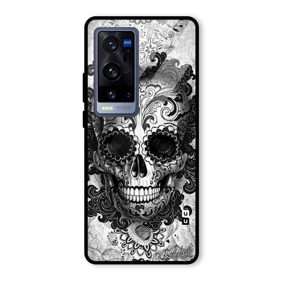 Floral Ghost Glass Back Case for Vivo X60 Pro Plus