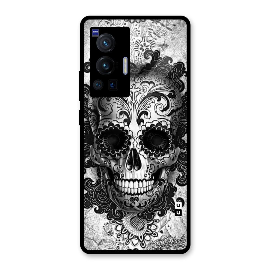 Floral Ghost Glass Back Case for Vivo X70 Pro