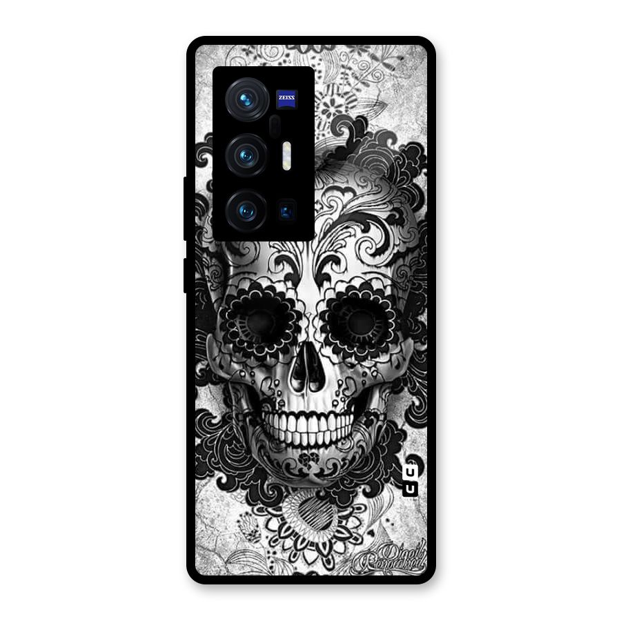 Floral Ghost Glass Back Case for Vivo X70 Pro Plus