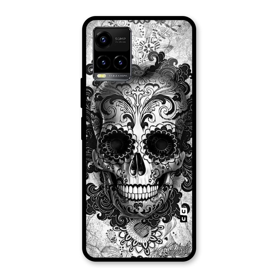 Floral Ghost Glass Back Case for Vivo Y21T