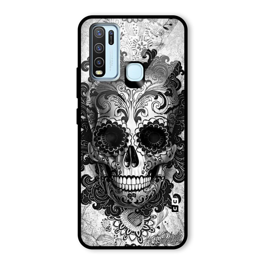 Floral Ghost Glass Back Case for Vivo Y30