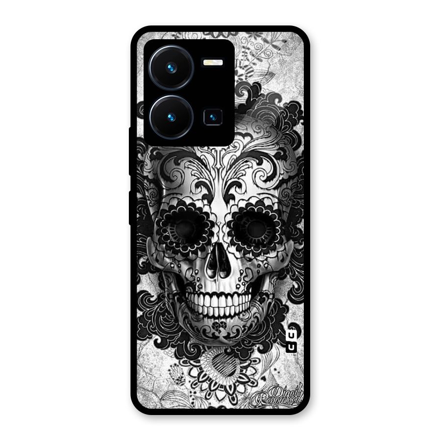 Floral Ghost Glass Back Case for Vivo Y35
