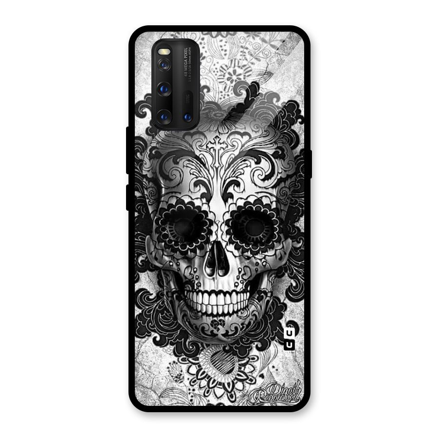 Floral Ghost Glass Back Case for Vivo iQOO 3