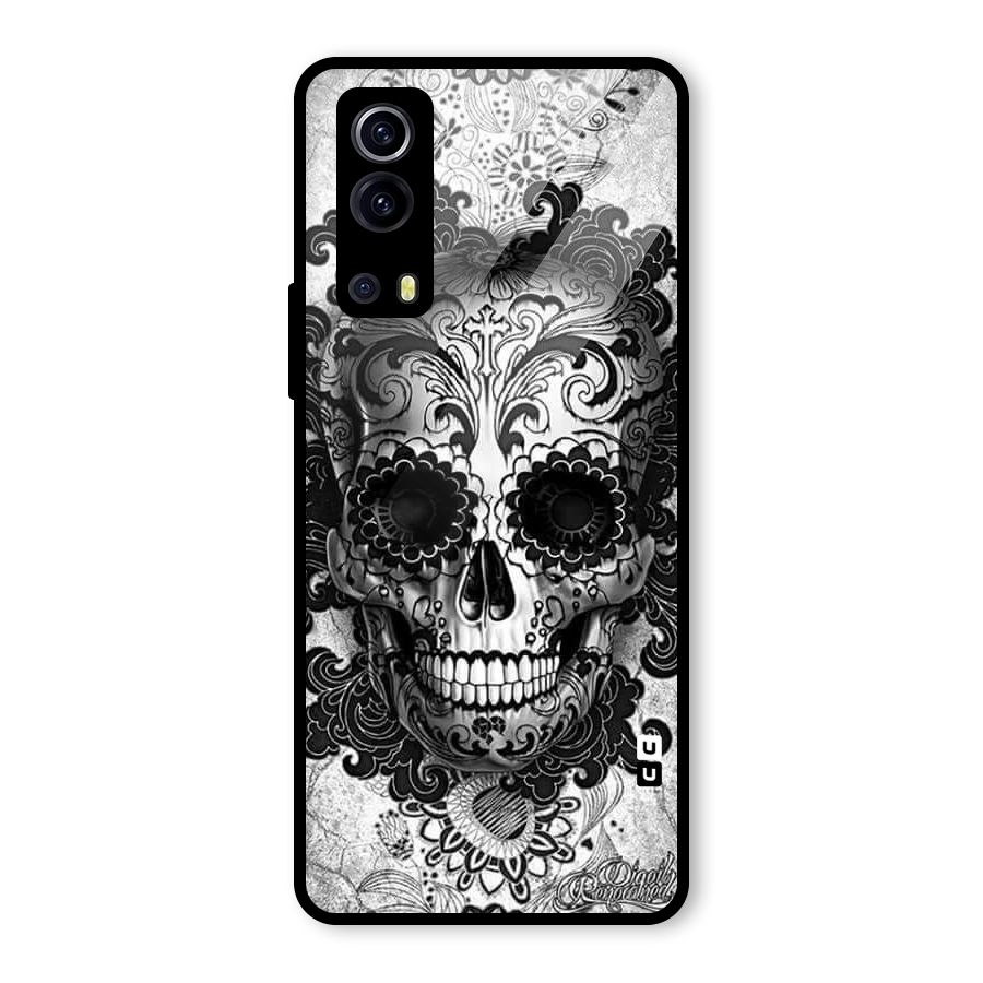 Floral Ghost Glass Back Case for Vivo iQOO Z3