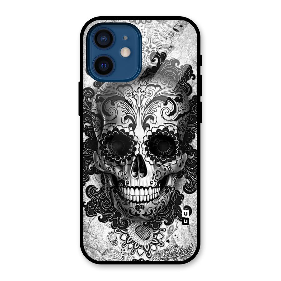 Floral Ghost Glass Back Case for iPhone 12 Mini