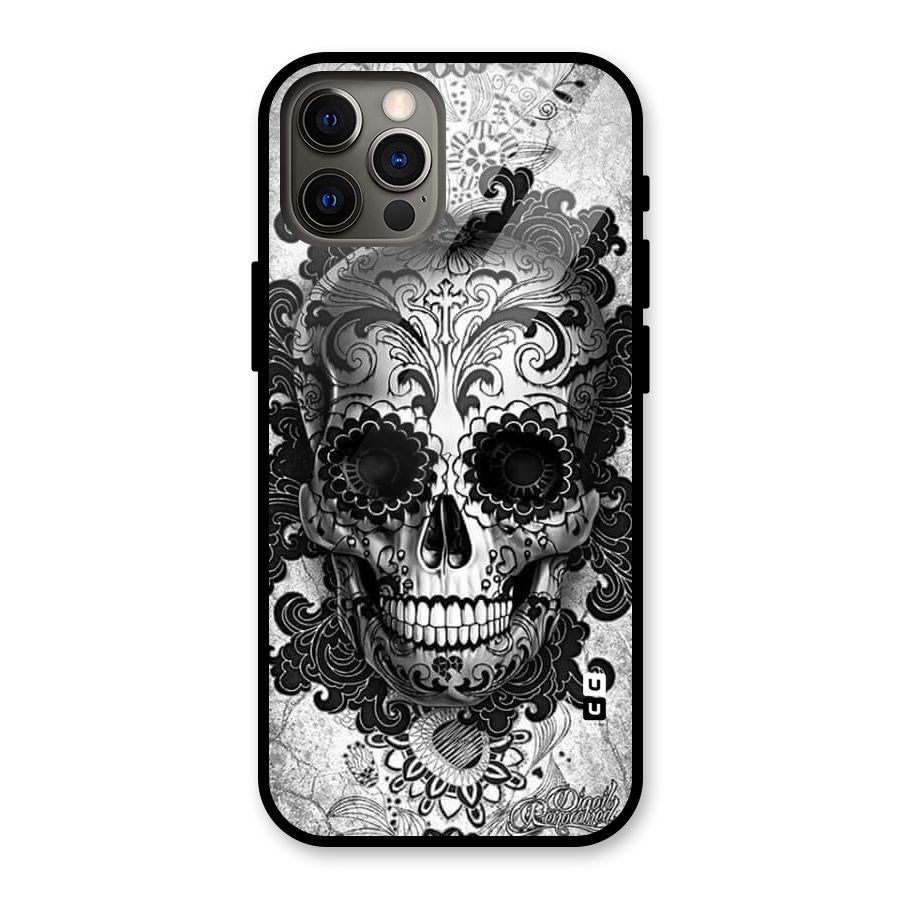 Floral Ghost Glass Back Case for iPhone 12 Pro