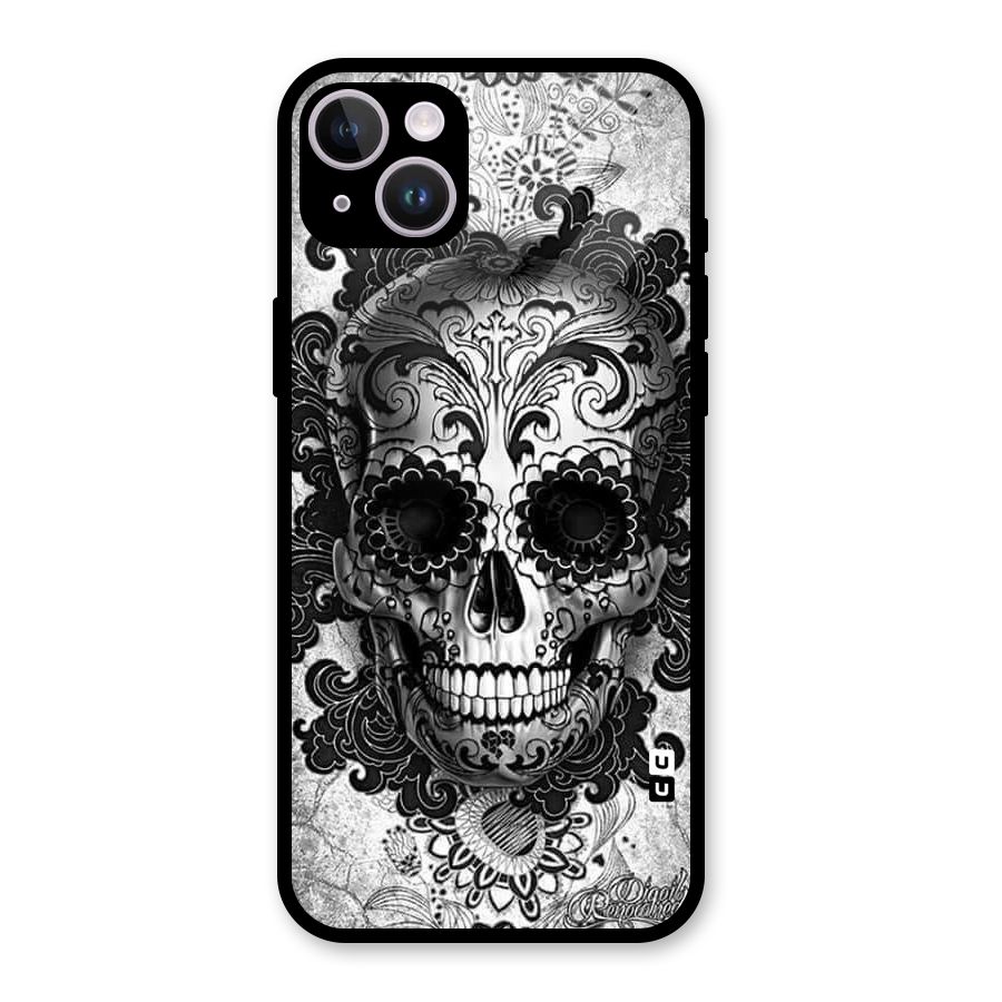 Floral Ghost Glass Back Case for iPhone 14 Plus