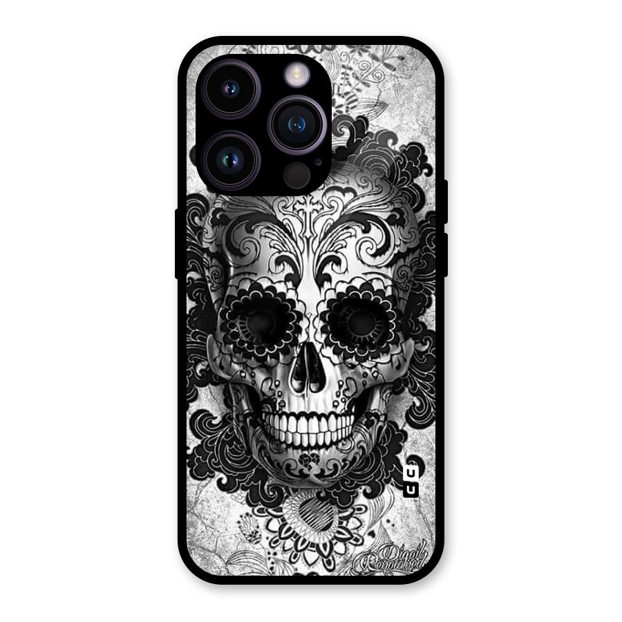 Floral Ghost Glass Back Case for iPhone 14 Pro