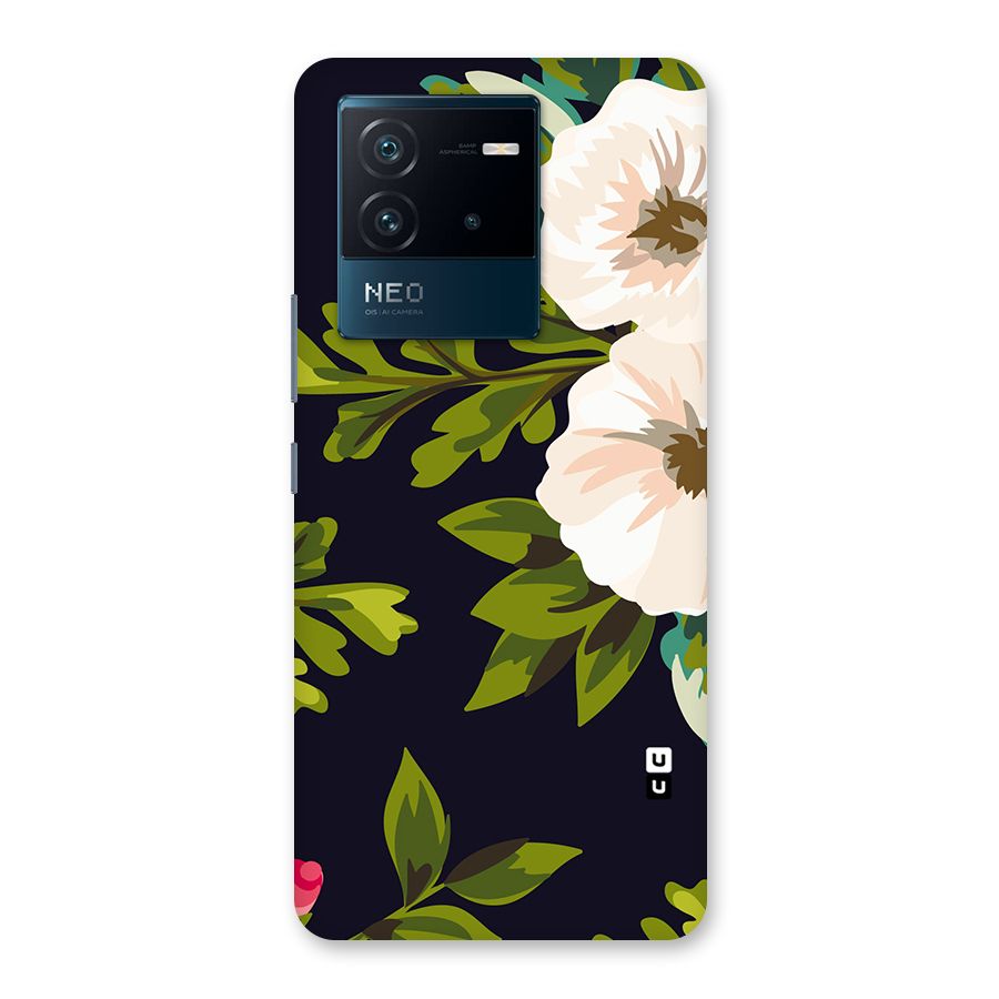Floral Leaves Back Case for Vivo iQOO Neo 6 5G