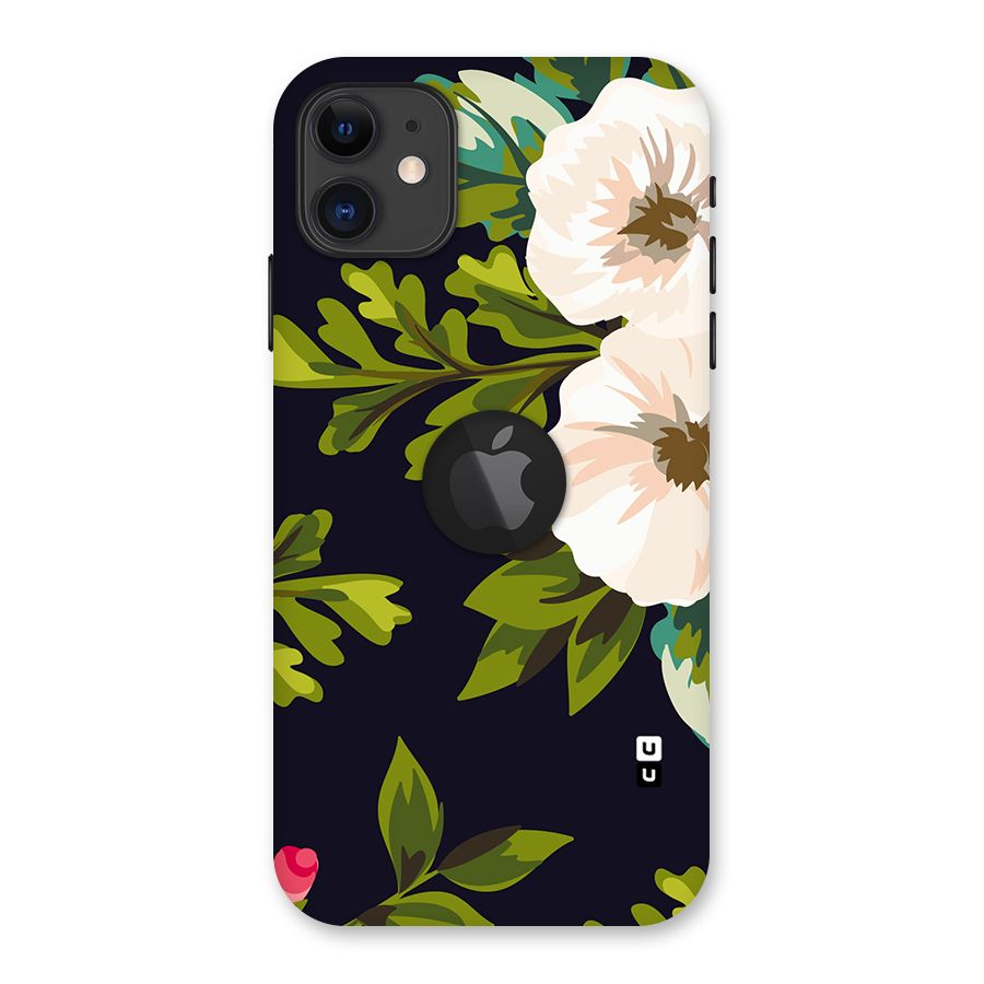 Floral Leaves Back Case for iPhone 11 Logo Cut