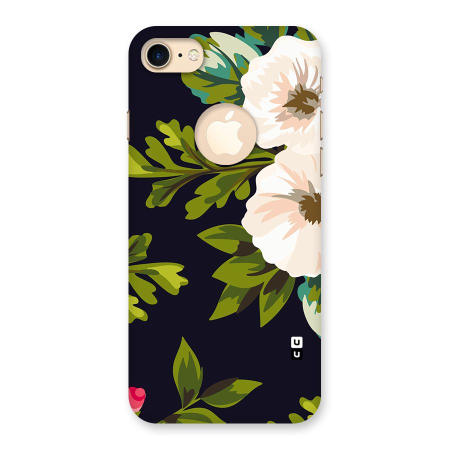 Floral Leaves Back Case for iPhone 7 Logo Cut