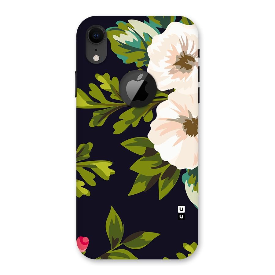 Floral Leaves Back Case for iPhone XR Logo Cut