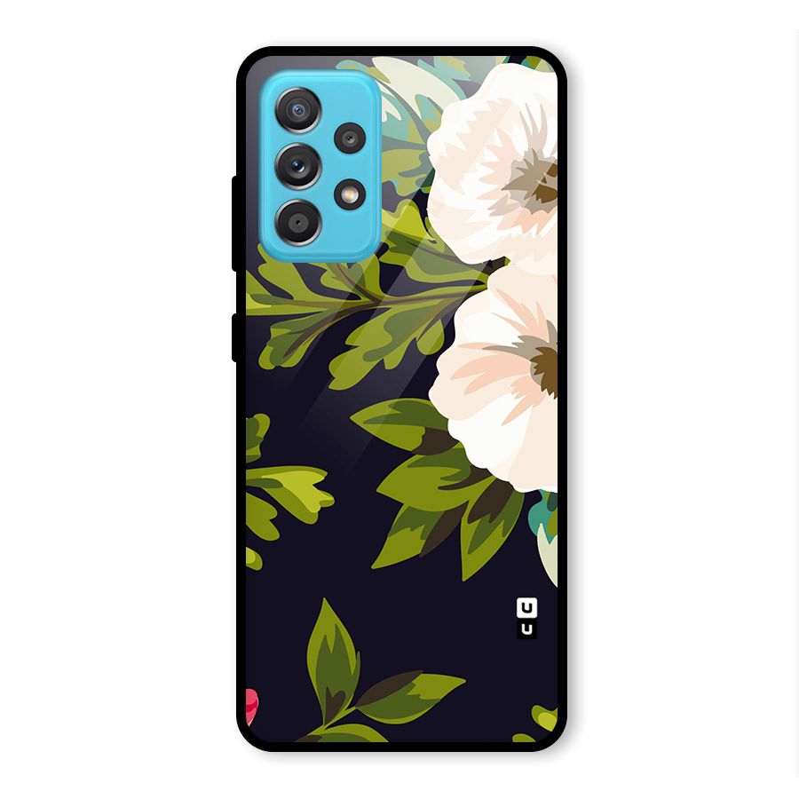 Floral Leaves Glass Back Case for Galaxy A52s 5G