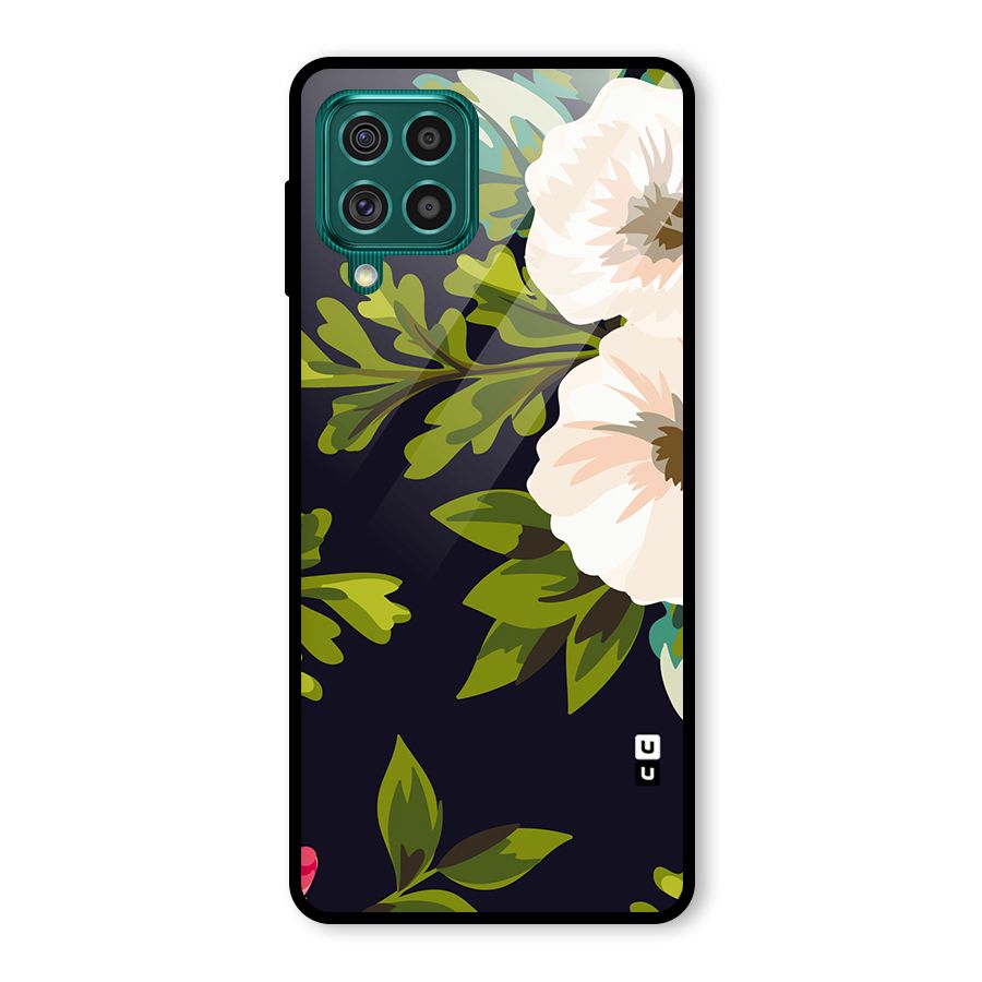 Floral Leaves Glass Back Case for Galaxy F62