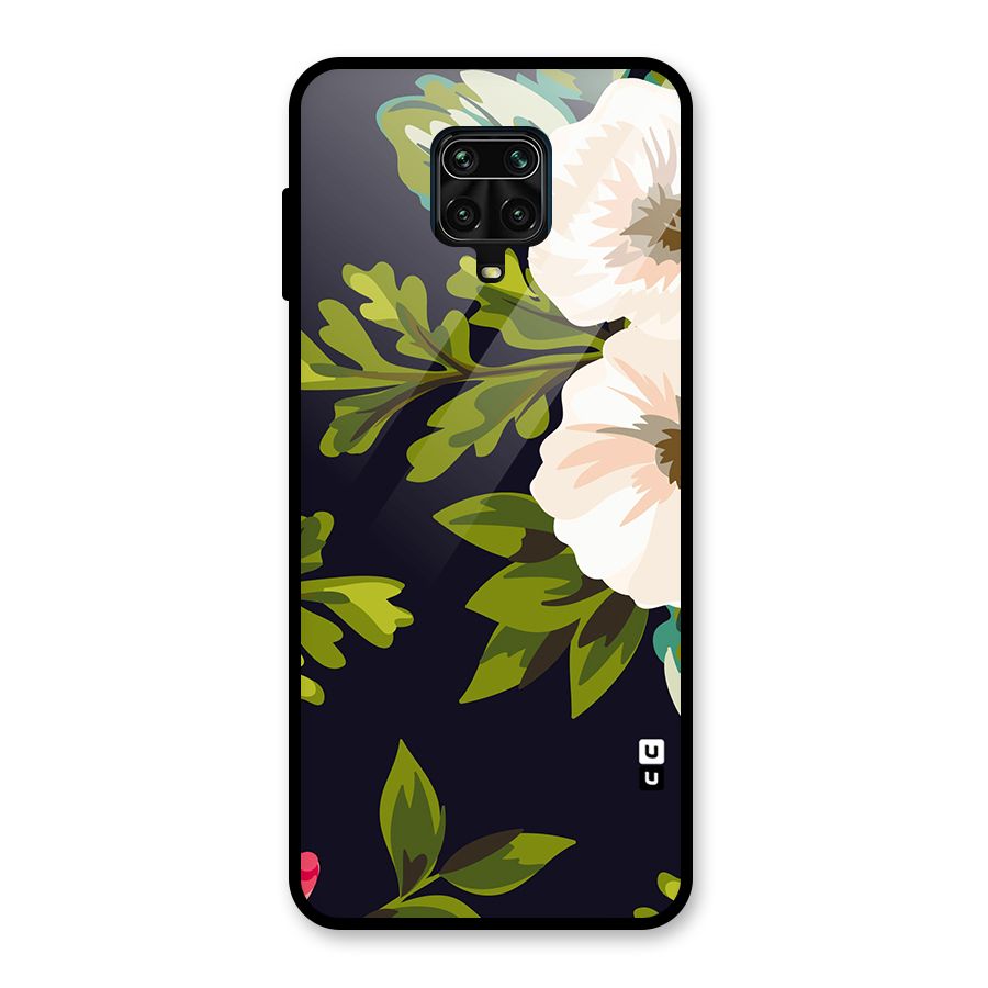 Floral Leaves Glass Back Case for Poco M2 Pro