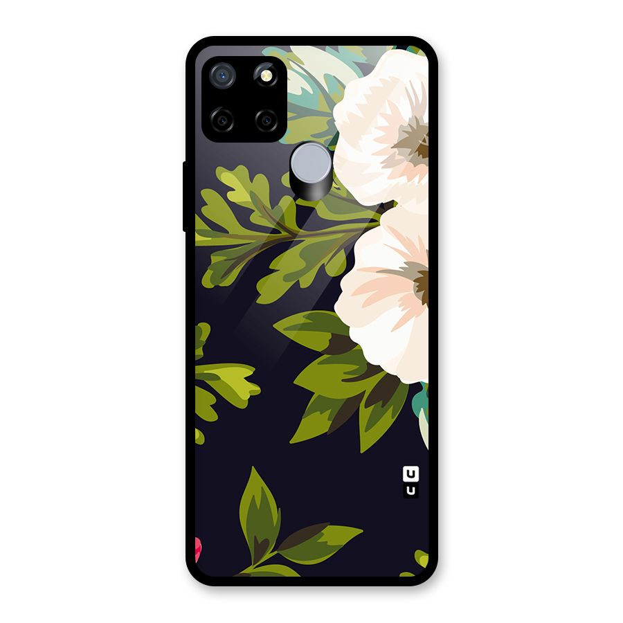 Floral Leaves Glass Back Case for Realme C12