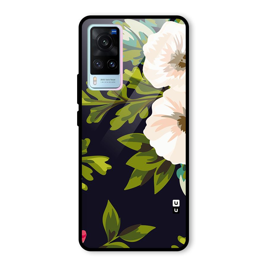 Floral Leaves Glass Back Case for Vivo X60
