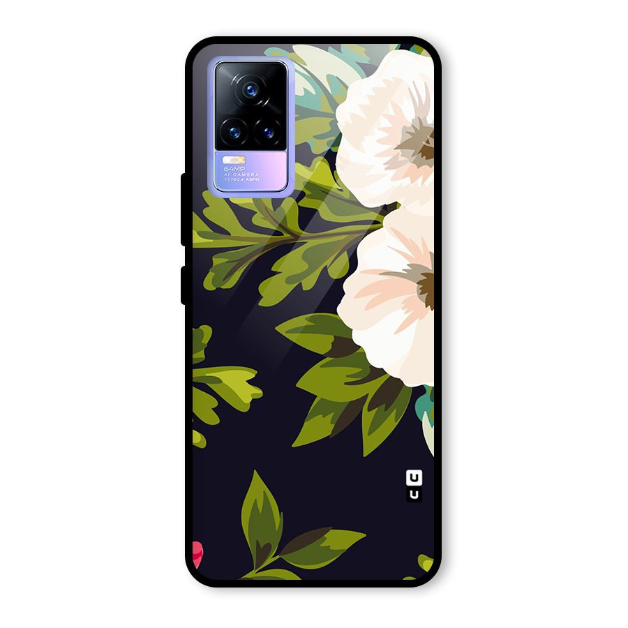 Floral Leaves Glass Back Case for Vivo Y73